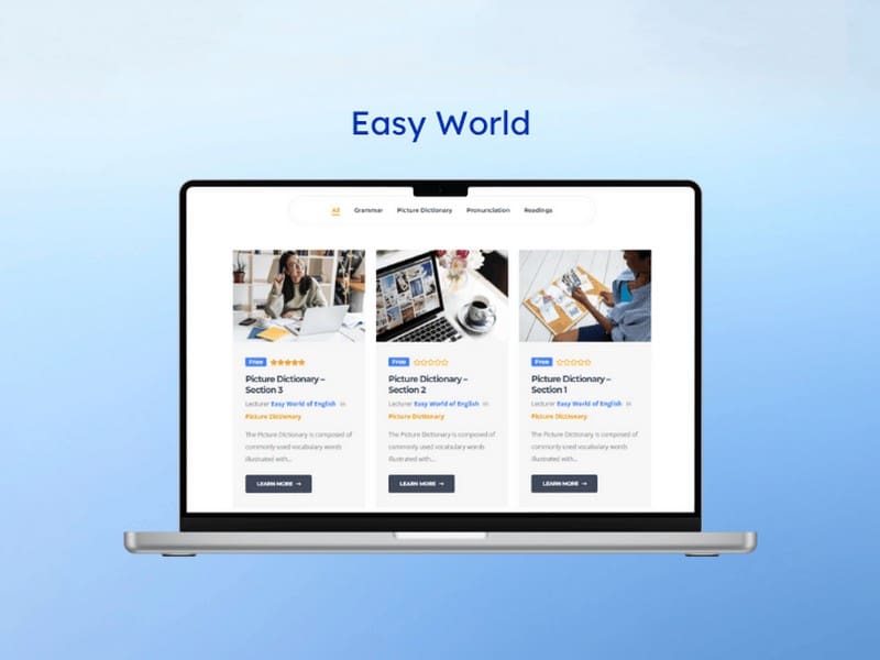 Web học tiếng Anh cho người mất gốc: Easy World
