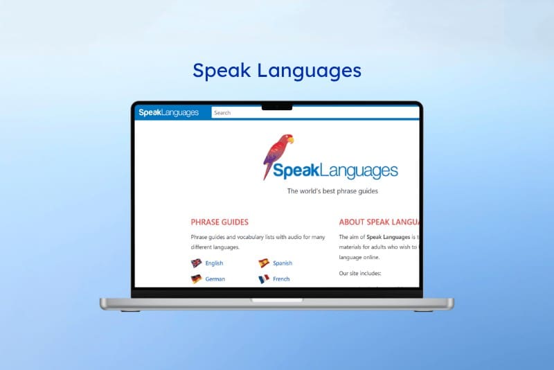 Học tiếng Anh mất gốc miễn phí với website Speak Languages